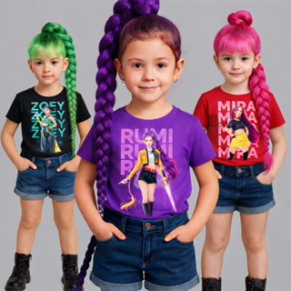 Kit 3 Camisetas Menina Algodão Huntrix Rumi Mira Zoey K-pop Hunter em Oferta na Shopee