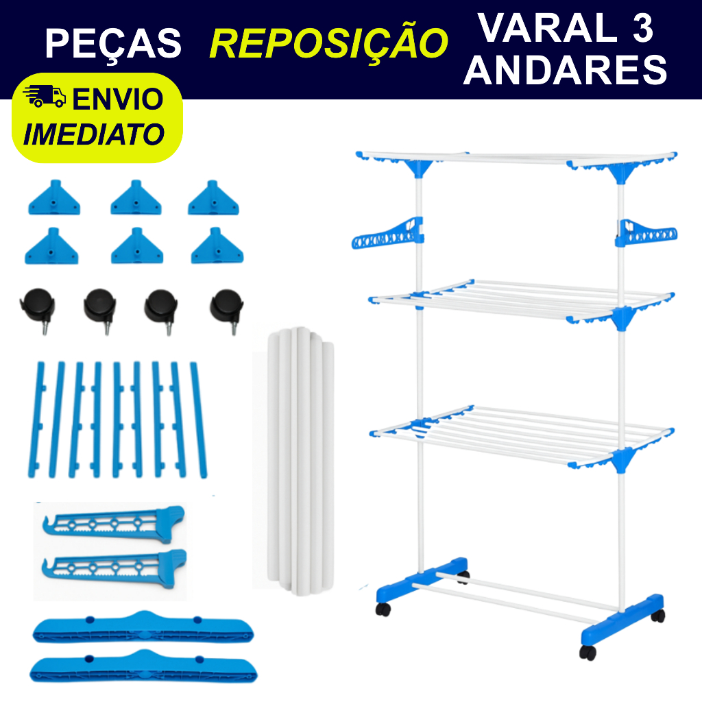 Peças de Reposição Avulsas Varal de Chão de 3 andares