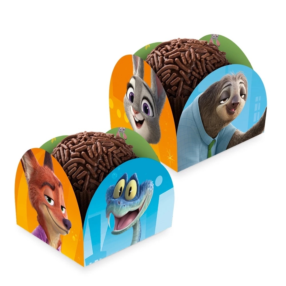 Porta Forminha para Doces ZOOTOPIA 2 – Festa Infantil, Aniversário, Decoração de Mesa