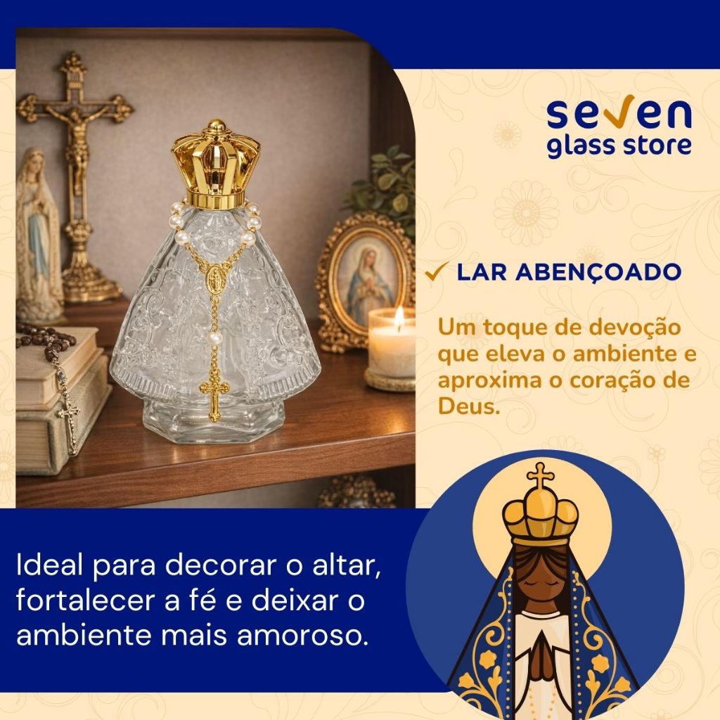 Kit 10 Vidros Santinha Nossa Senhora 60ml + 10 Mini Terço — imagem 2 de 2