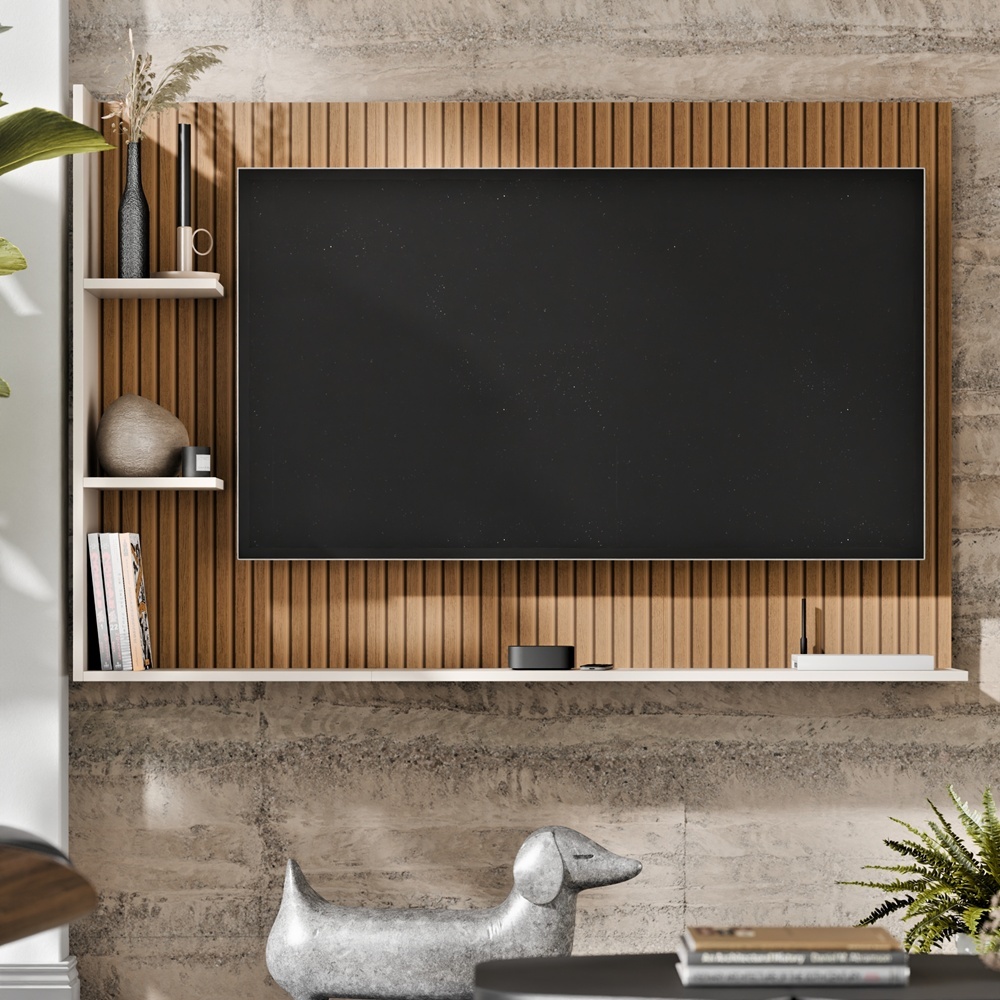 Painel para Tv 50 Polegadas Smart para Sala Quarto Nicho com Prateleira Berlim — R$ 169,90 em Shopee, 58% OFF