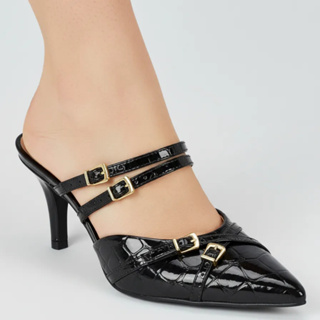 Exclusividade Vizzano: Scarpin Mule com Fivelas e Salto Médio 7 cm – modelo atualizado, elegante e confortável, perfeito em Oferta na Shopee