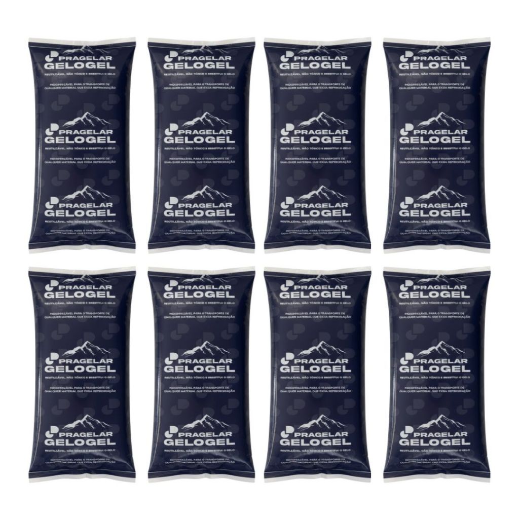 Kit 8 Gelo Gel Artificial Reutilizável 750ml Para Mesa Térmica Fria Pra Gelar