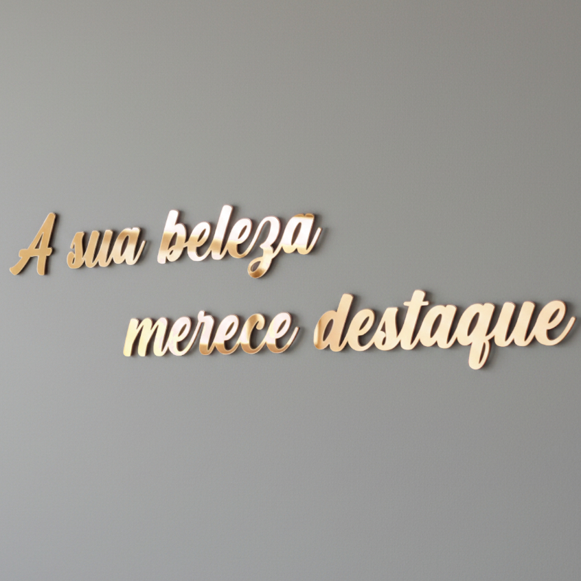 Espelho Sua Beleza Merece Destaque Acrílico Espelhado Decoração Salão