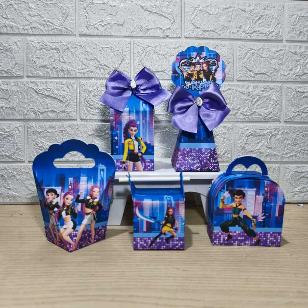 Kit Personalizados Caixinhas GUERREIRAS DO KPOP Lembrancinhas Aniversario-festa PEGUE E MONTE