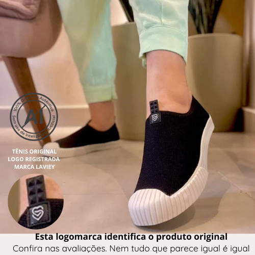 Tênis Meia Feminino Adulto  Slip On Calce Fácil Esportivo Leve Casual Academia 34 ao 39