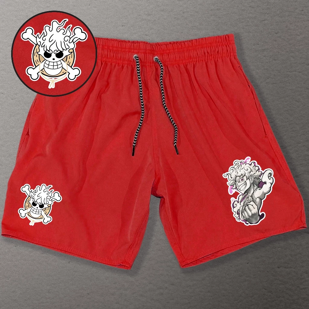 Bermuda Short Elastano Masculino Esportivo Gym Fitness Luffy Academia Corrida Skate Basquete