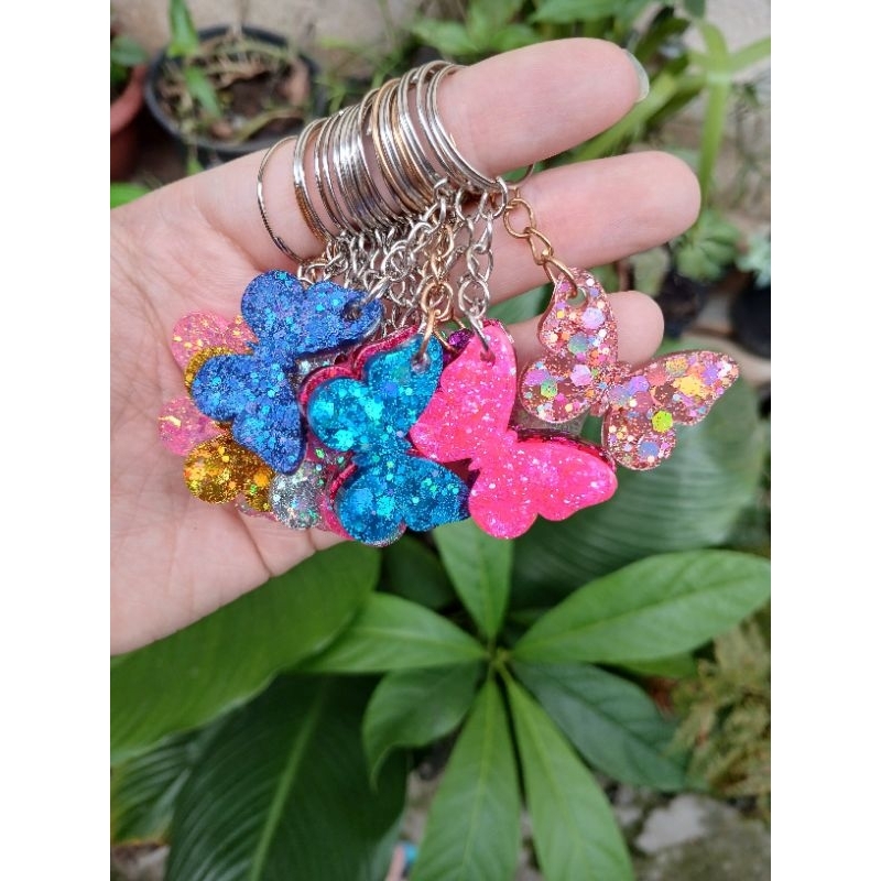 kit de chaveiro de borboleta de resina para mimos e lembrancinhas 10,20,30 unidades escolha a cor