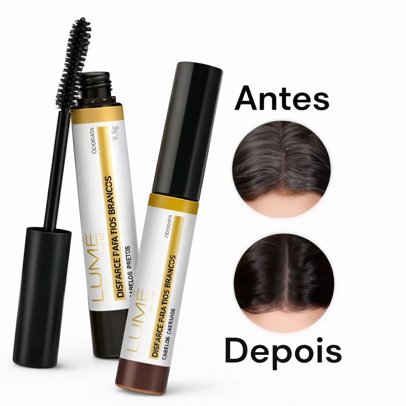 Disfarce Rápido Para Os Fios Brancos Cabelo Preto ou Castanho 9,5g - Lumê Hair Odorata