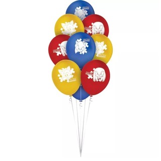 Balões decoração SONIC - 25 unidades N9" -Festa aniversário -Escolha Seu Pacote Pela Foto e Numeração!