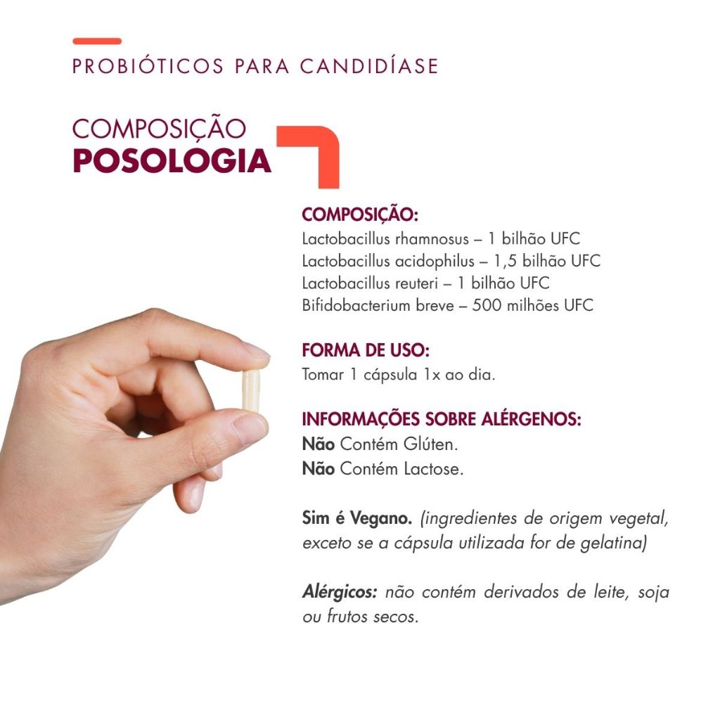 Kit 3 Probióticos para Candidíase Frascos com 60 Cápsulas