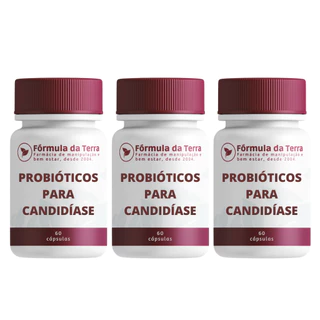 Kit 3 Probióticos para Candidíase Frascos com 60 Cápsulas