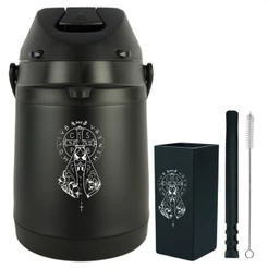 Kit Tereré Copo Bomba Garrafa Térmica Preto 2.5l Personalização