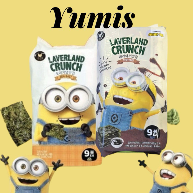 Alga Marinha Tostada Sabor Teriyaki ou Sea Salt dos  Minion  40,5g