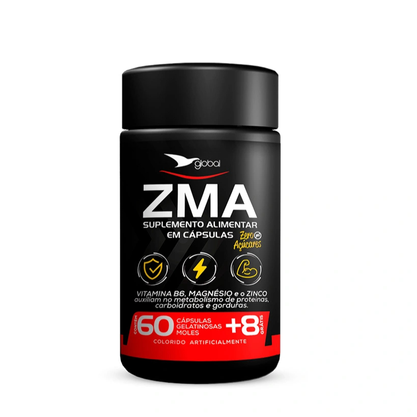 ZMA Magnésio Quelato + Zinco Quelato + Vitamina B6 68 cápsulas Suplemento Alimentar