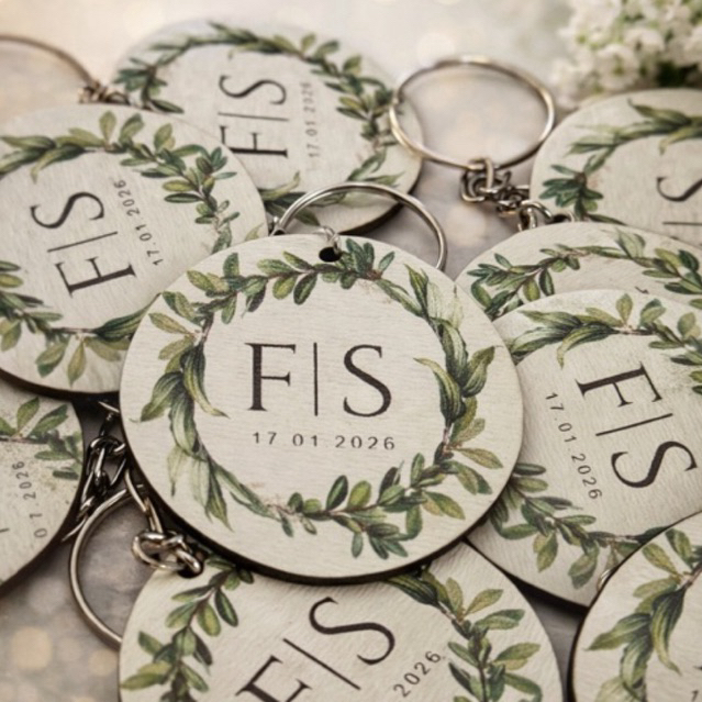 Chaveiros Iniciais Lembrancinha De Casamento Personalizada Kit Para Noivado Em MDF Resistente