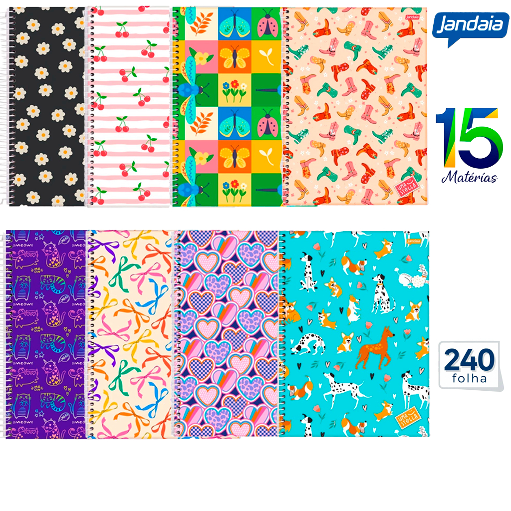 Caderno Universitário 15 Matérias 240 Folhas Stella – Jandaia em Oferta na Shopee