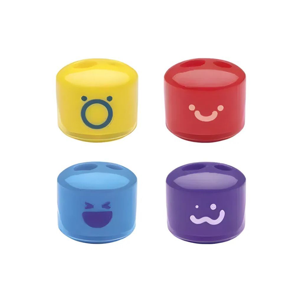 Kit com 12 Apontador duplo com depósito de emoji Joy Leo&Leo