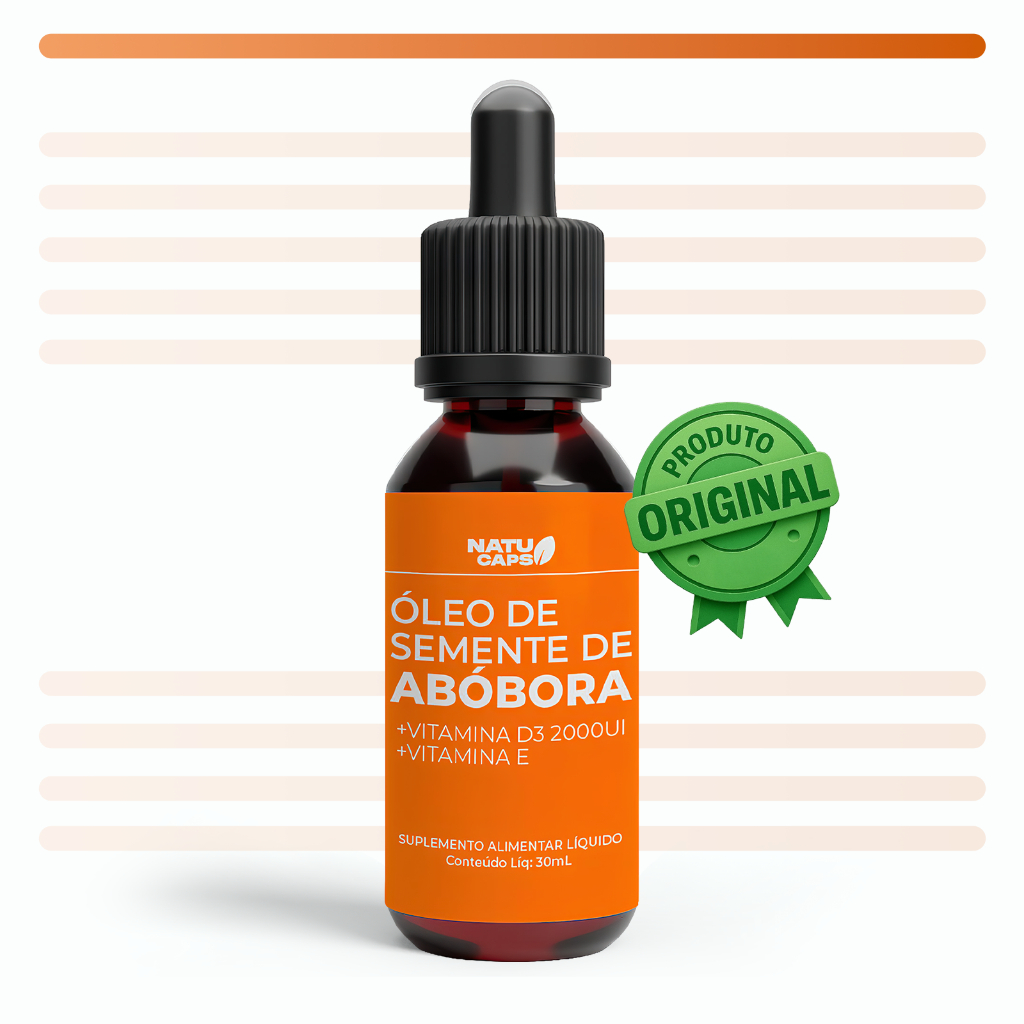 Suplemento Óleo de Semente de Abóbora em Gotas - 30 ml por Frasco | Bem Estar Muscular - Ossos.
