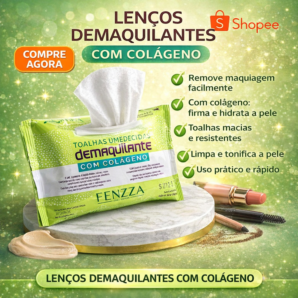 LENÇO DEMAQUILANTE COM COLAGENO - FENZZA