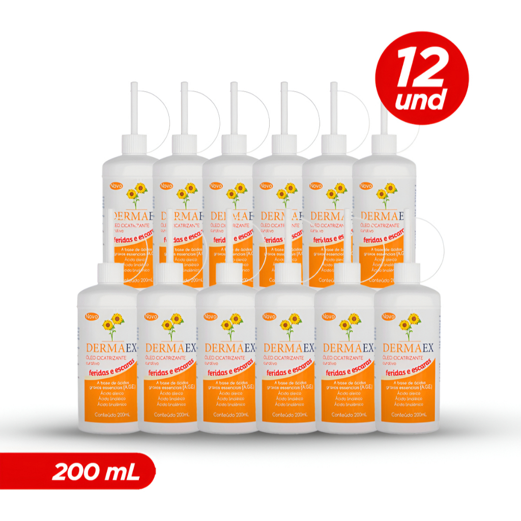 OLEO DE GIRASSOL 200ML DERMAEX - 12 UNIDADES em Oferta na Shopee