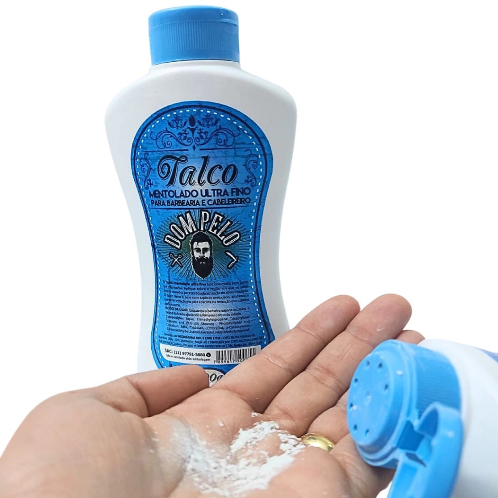 Talco Mentolado Dom Pelo 200g Barbeiro Profissional Refinado Envio Imediato