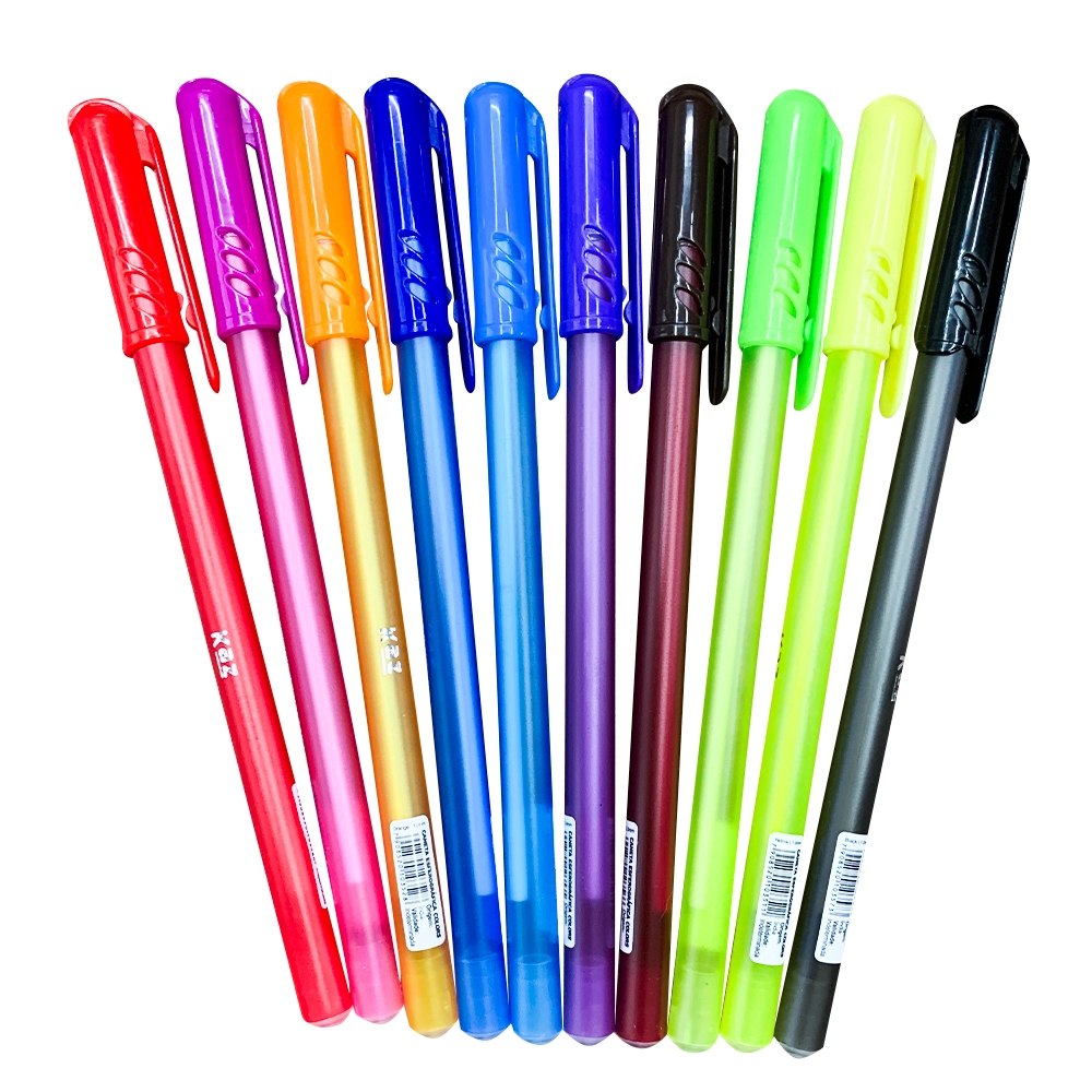 Kit 10 Canetas Esferográficas Colorida Ponta 1.0mm Super Macia Kaz em Oferta na Shopee