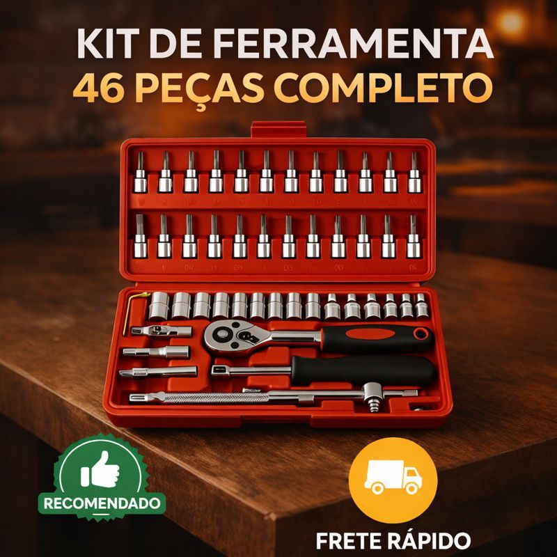 Kit de Ferramentas com 46 Peças Completo, Compacto e Versátil para Reparos Automotivos e Domésticos em Oferta na Shopee