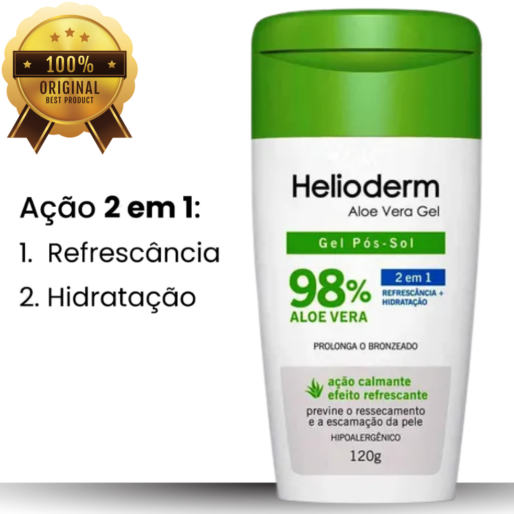 GEL PÓS-SOL HELIODERM SUNCARE ALOE VERA 120G REFRESCANTE | 1 UNIDADE em Oferta na Shopee