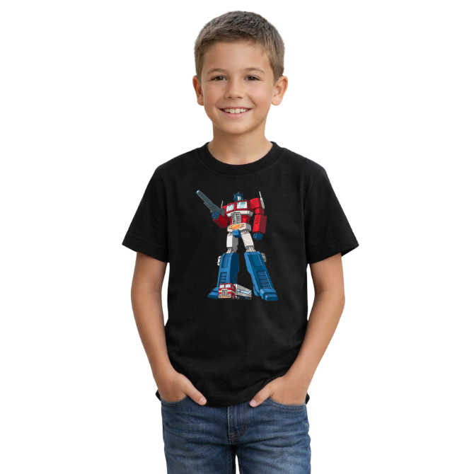 Camiseta Infantil Transformers 100% Algodão Preta Modelos Diversos
