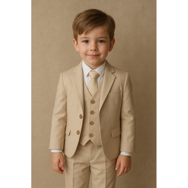 Terno Bege Com Colete Qualidade Premium