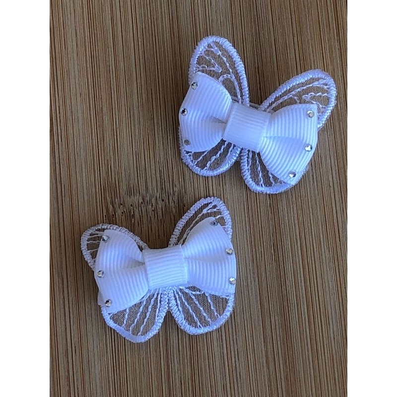 Parzinho borboleta com lacinho infantil, laço menina.