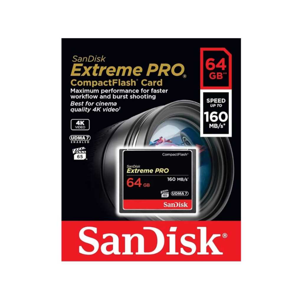 Cartão de Memória Compact Flash Sandisk Extreme Pro 64GB 160MB/s