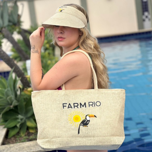 Bolsa de praia de palha com vieseira com ajuste de elastico kit com 2 peças verão em Oferta na Shopee