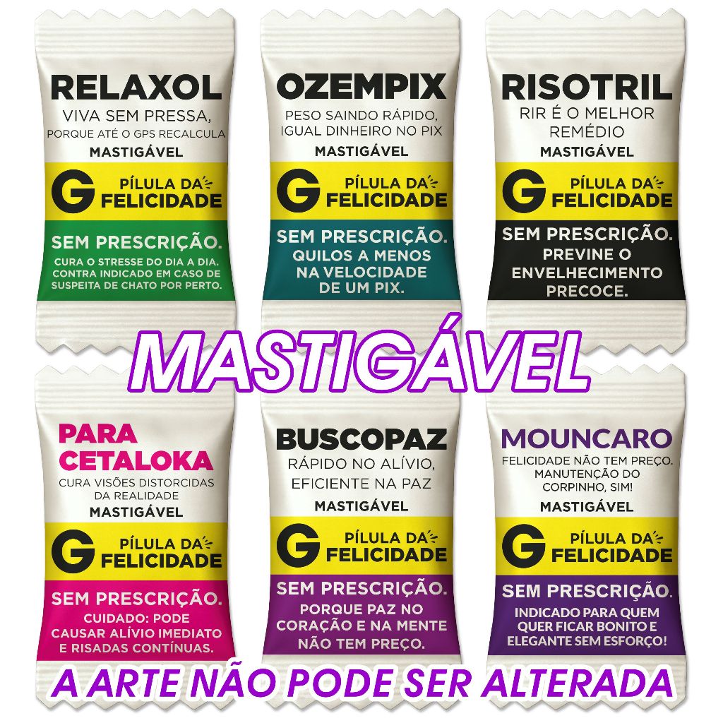 Balas Pílula Felicidade Divertida Festa Formatura Genérico Humor (Mastigável Já Personalizadas) em Oferta na Shopee
