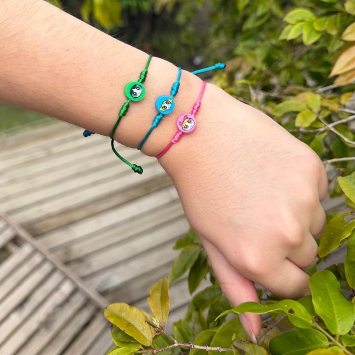 Kit Trio de Pulseiras Meninas Super Poderosas - Simples - Amigos Amizade