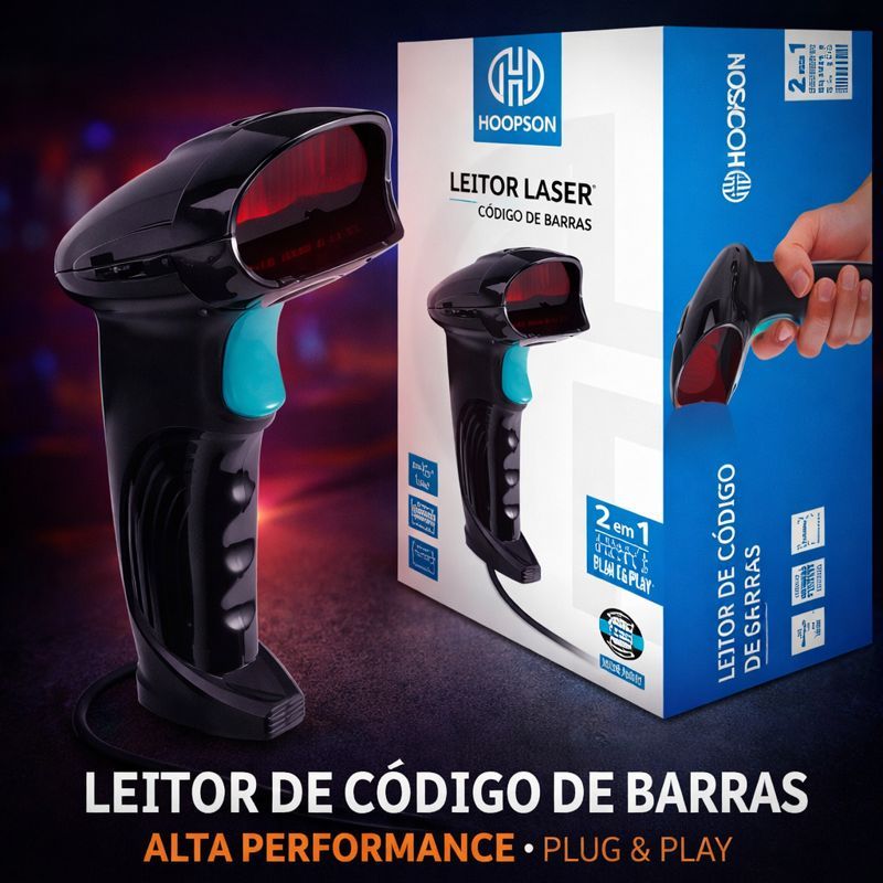 Leitor de Código de Barras 1D USB Manual p/ Caixa Estoque Varejo e Automação Comercial em Oferta na Shopee