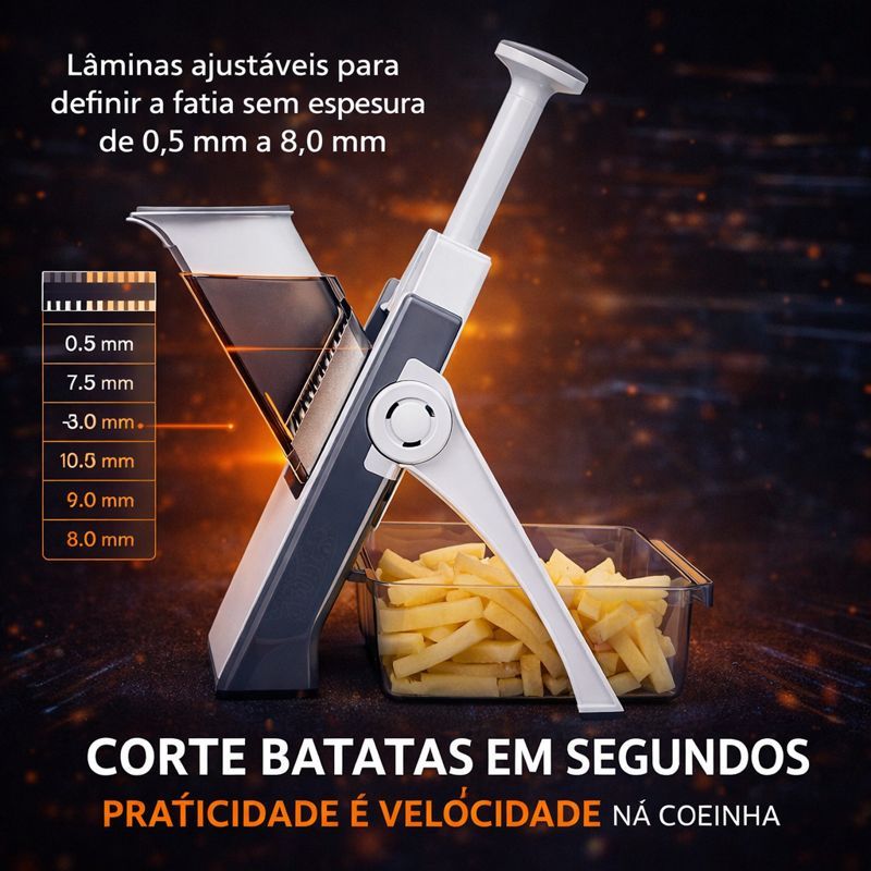 Fatiador Ralador Cortador De Legumes 5 Funções Multifuncional Verduras Frutas batata Chopper