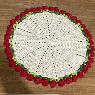 sousplat de tulipa de crochê com 42 cm em Oferta na Shopee