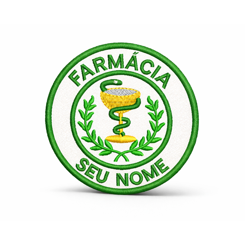 Patch Bordado Termocolante - Farmácia Seu Nome em Oferta na Shopee