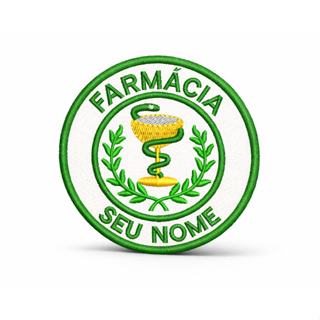Patch Bordado Termocolante - Farmácia Seu Nome em Oferta na Shopee