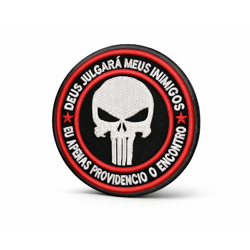 Patch Bordado Caveira Justiceiro