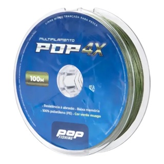 Linha de Pesca Multifilamento 4X POP – 4 Fios – Verde 100m – Alta Resistência (Várias Medidas) em Oferta na Shopee