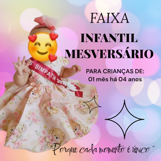 FAIXA personalizada INFANTIL/MÊSVERSARIO/BEBÊ/CRIANÇAS/FESTA em Oferta na Shopee