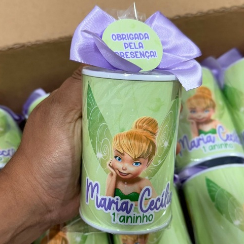 Cofrinho Personalizado Sininho - Cofre Personalizado- Embalado com Laço e Tag - Cofre Tinker Bell  -Qualquer tema