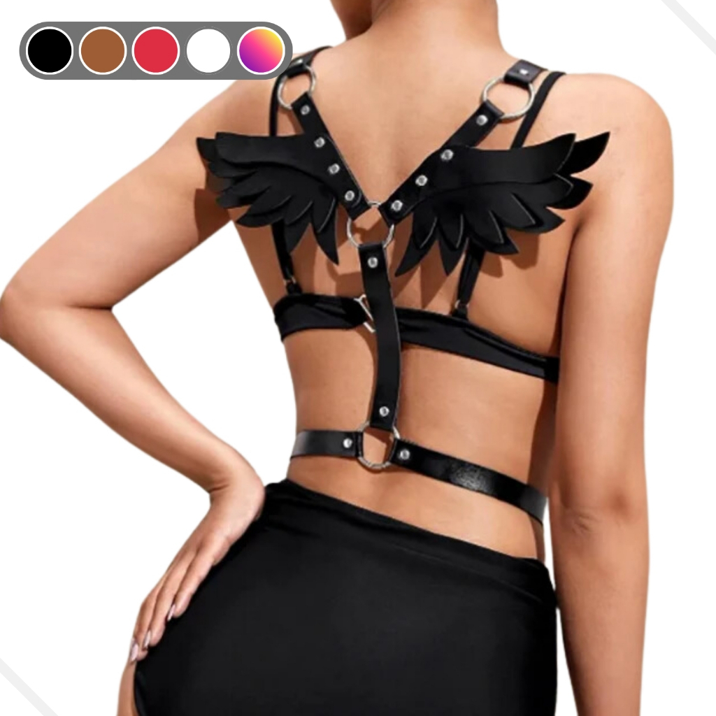 Cinto Suspensório Asa de Anjo Ajustável - Arreio Harness Feminino - Arnês - Pop Rock, Punk, Cosplay