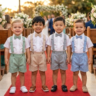 Conjunto Batizado Pajem Suspensório Várias Cores Completo em Oferta na Shopee