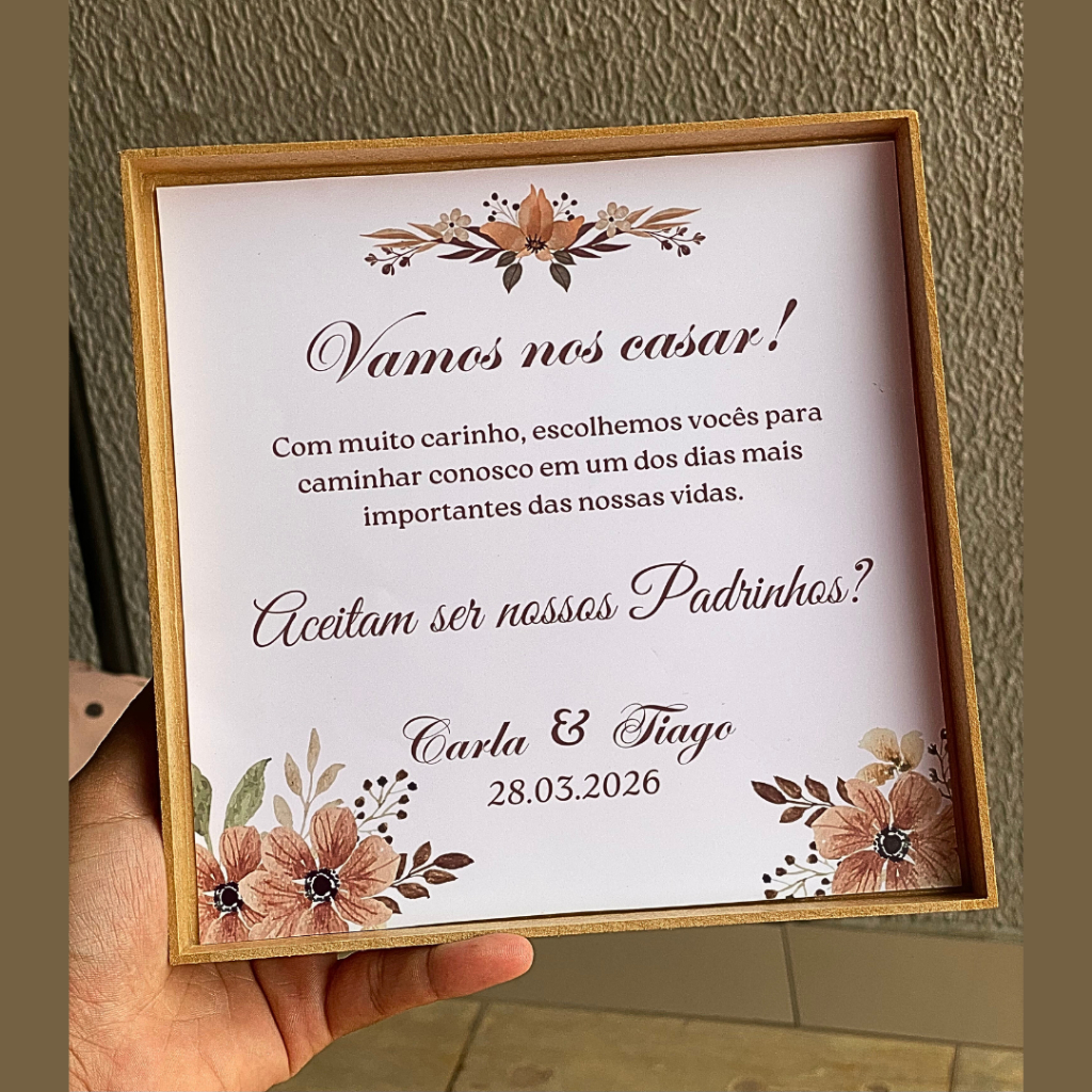 2/4/6 Convite adesivado padrinhos de casamento, várias cores em Oferta na Shopee