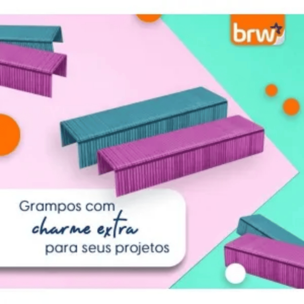 Grampo para Grampeador Colorido 26/6 1000Un Galvanizado- BRW