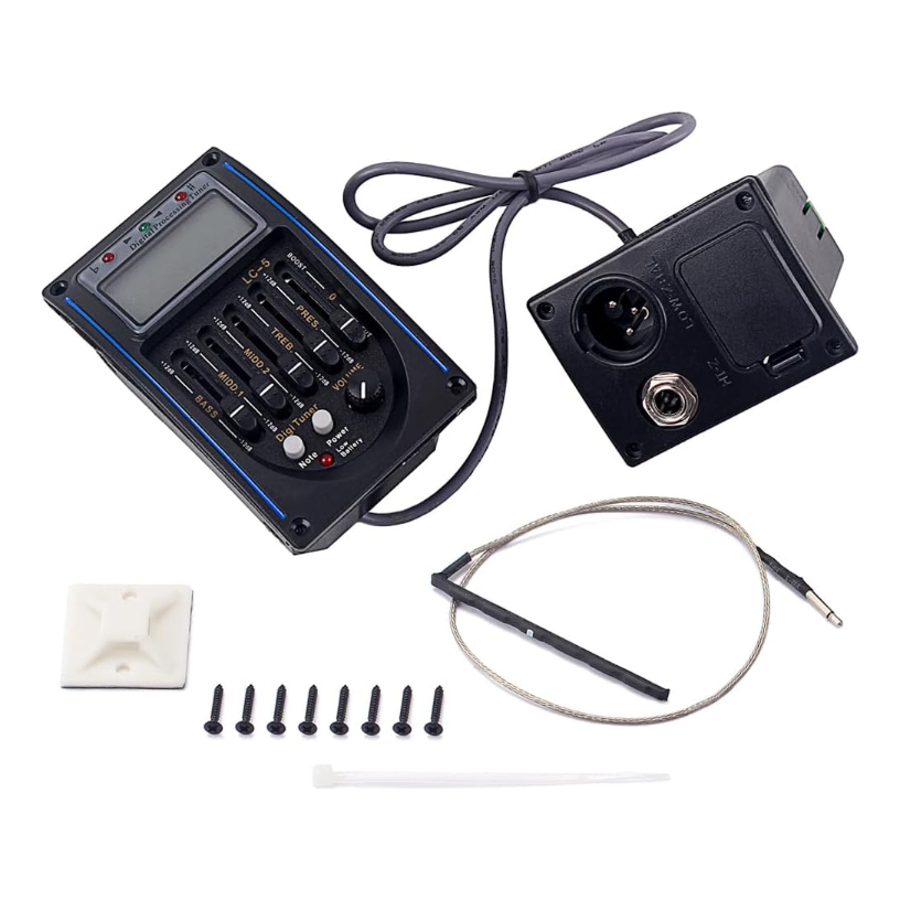 Captador LC-5 para Violão Pré Amplificador Equalizador com Afinador Profissional